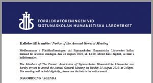 Kallelse till Årsmöte