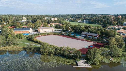 Flygbild över SSHL från sjön