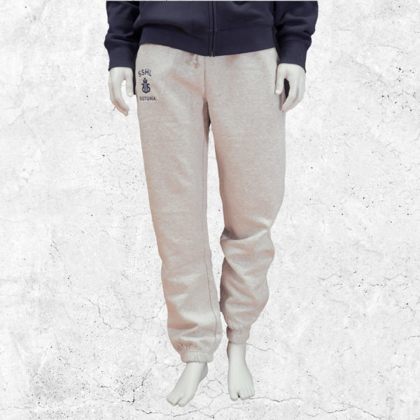 SSHL collegebyxa, grå med marinblått tryck